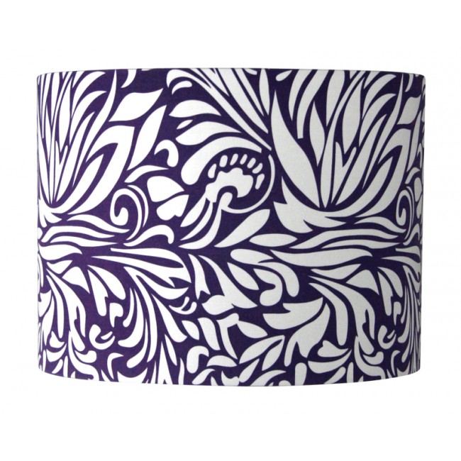 Floral lamp shade in white and purple